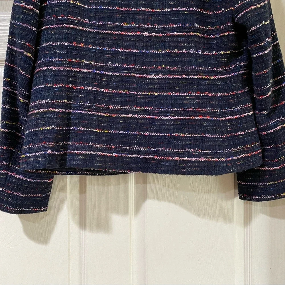 Talbots Factory Navy Rainbow‎ Confetti Tweed Jacket Size 12